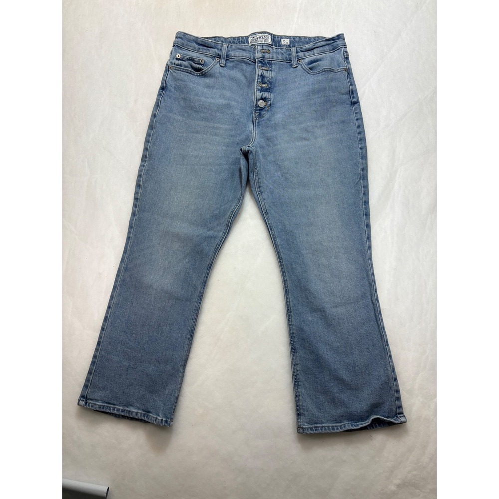 Lucky Brand Bridgette Cropped Flare Jeans Button Fly Light Wash Denim‎ 14/32 - Picture 2 of 8